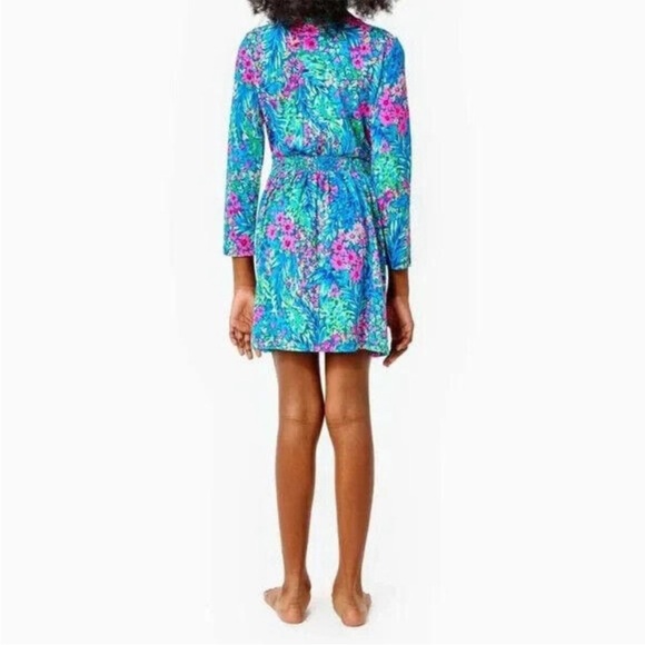 Lilly Pulitzer Girls Mylah Mini Dress Smocked Printed Cotton XL 12-14 YRS - Picture 2 of 9